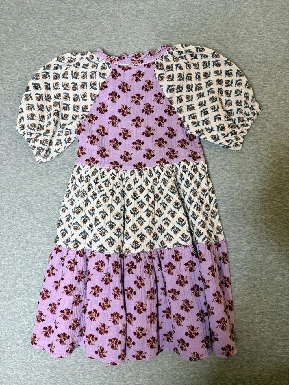 Zara Girls' Lavender Floral Tiered Dress